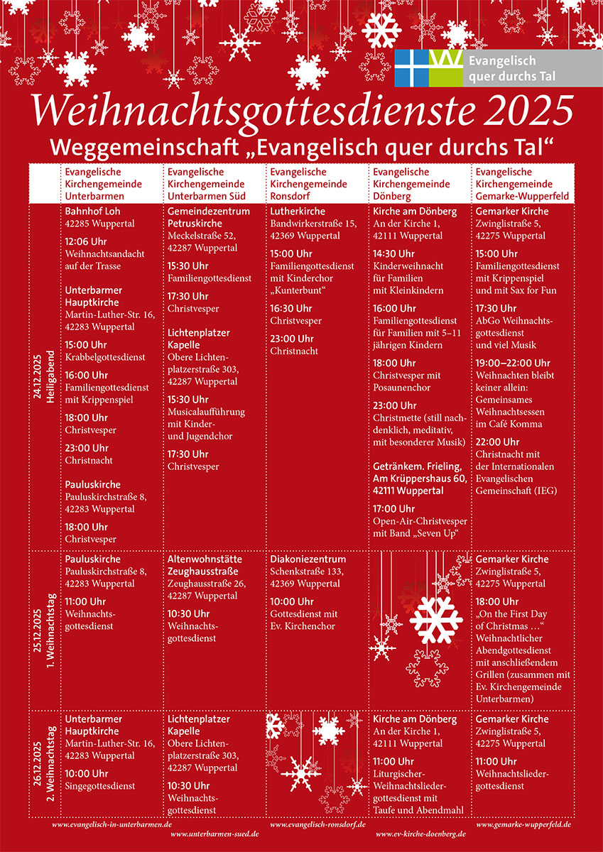 Weihnachtsgottesdienste 2025
